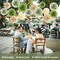 15 PCS Sage Green Pom Pom Decorations Sage Green Party Decorations Olive Green Decor Paper Flowers for Wall Sage Green Birthday Bridal Neutral Baby Shower Wedding Decor